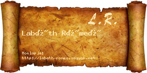 Labáth Rómeó névjegykártya